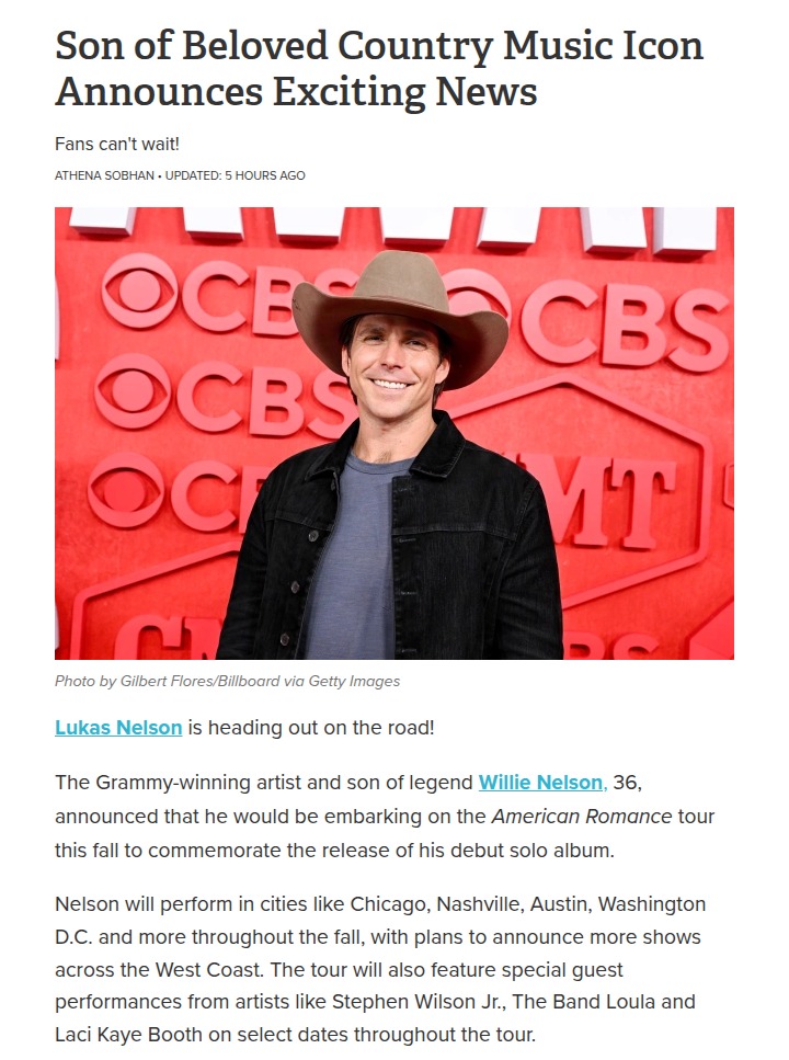 Lukas Nelson Drops Tour Bombshell! 🎤