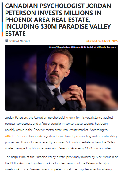 Jordan Peterson Drops $30M on AZ Mansion?!
