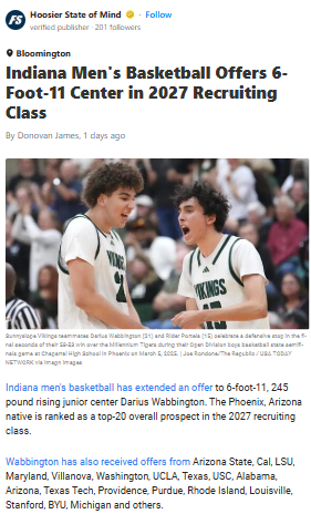 Hoosiers Eye Top Big Man Wabbington