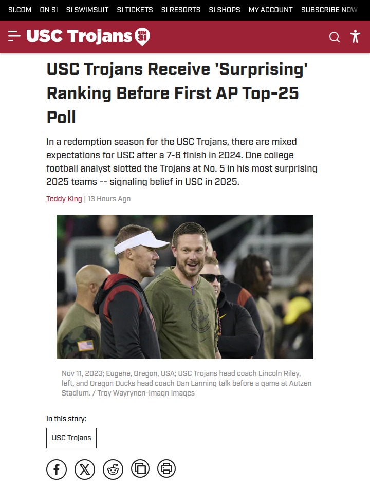 Trojans Ranked #5—Too High or Just Right?