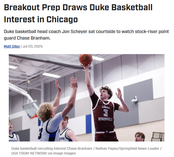 Duke Eyes Rising Star at Chicago Tourney