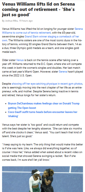 Will Queen V & Serena Reunite on Court?