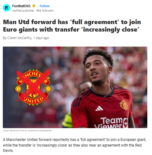 Sancho Set for Juve Switch? Deal Nearly Done