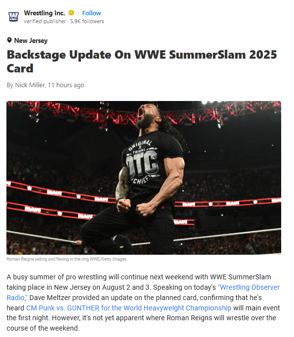 CM Punk vs. GUNTHER Set to Headline!