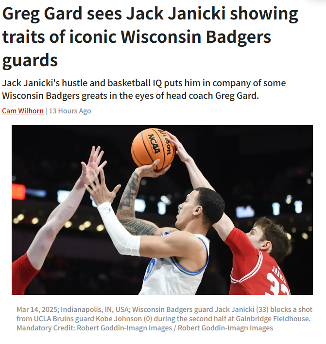 Is Janicki the Next Badger Grit Legend?