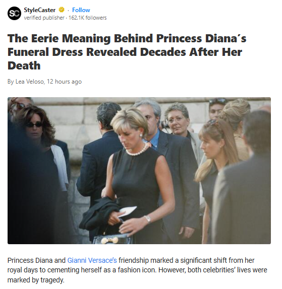 Diana’s Funeral Dress Had a Chilling Secret
