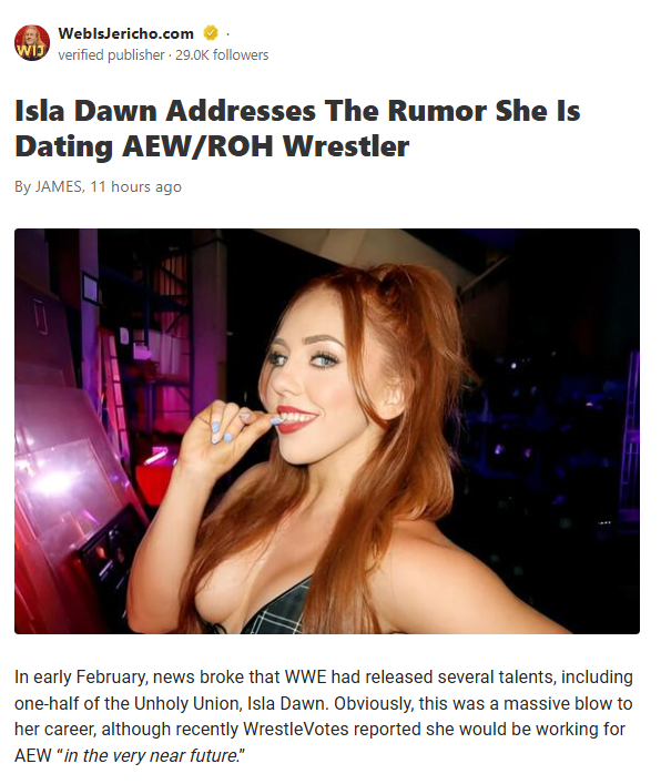 Isla Dawn Shuts Down Dating Rumors