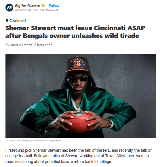 Stewart Saga: Bengals Drama Hits New Low
