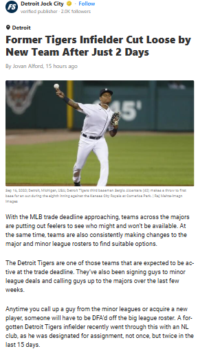 Sergio Alcantara DFA’d Again—What’s Next?