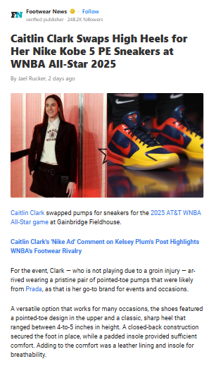 Caitlin Clark’s Sneaker Switch-Up at All-Star
