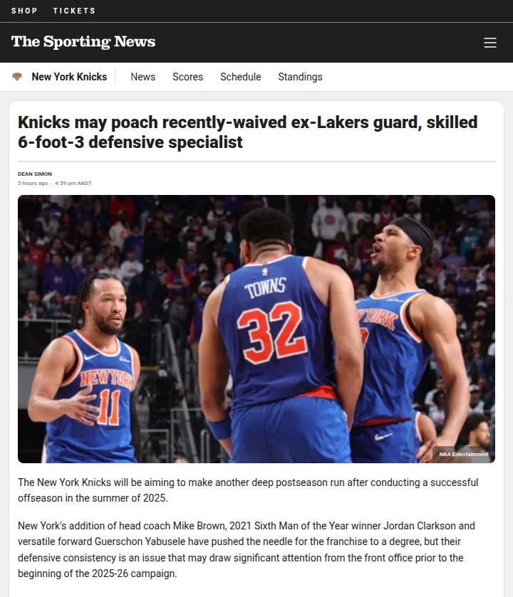 Should Knicks Snag Lakers’ Defensive Ace?