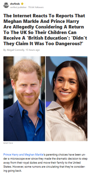 Harry & Meghan’s UK School Plot Twist?