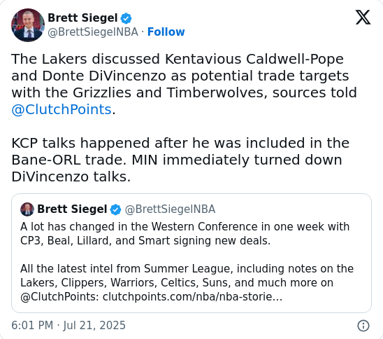 Could KCP Return to the LakeShow?