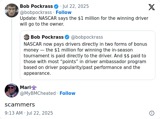 NASCAR’s $1M Twist: Drivers or Owners Win?