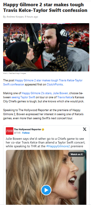 Julie Bowen Picks Kelce Over Swift!