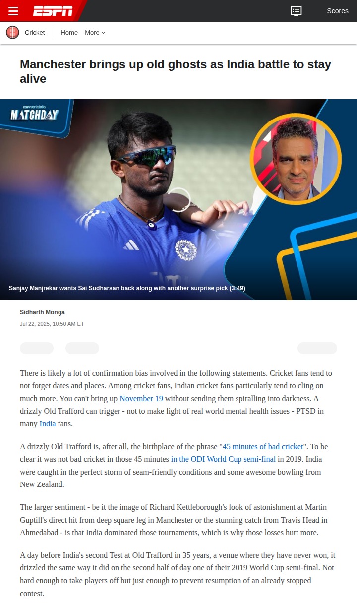 Old Trafford Blues: Can India Break the Curse?