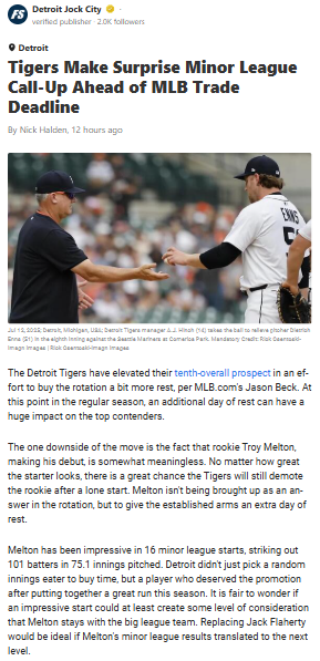 Troy Melton’s Debut: Audition or Trade Bait?