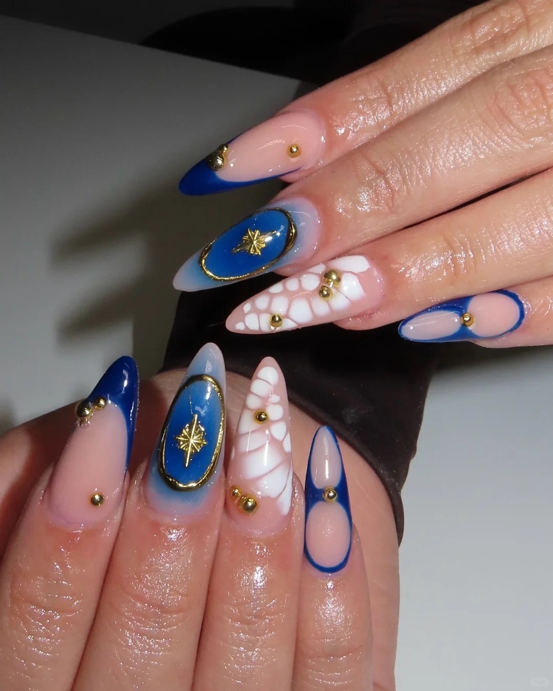 Celestial manicure inspo: sun, moon, and stars🌞🌛⭐️