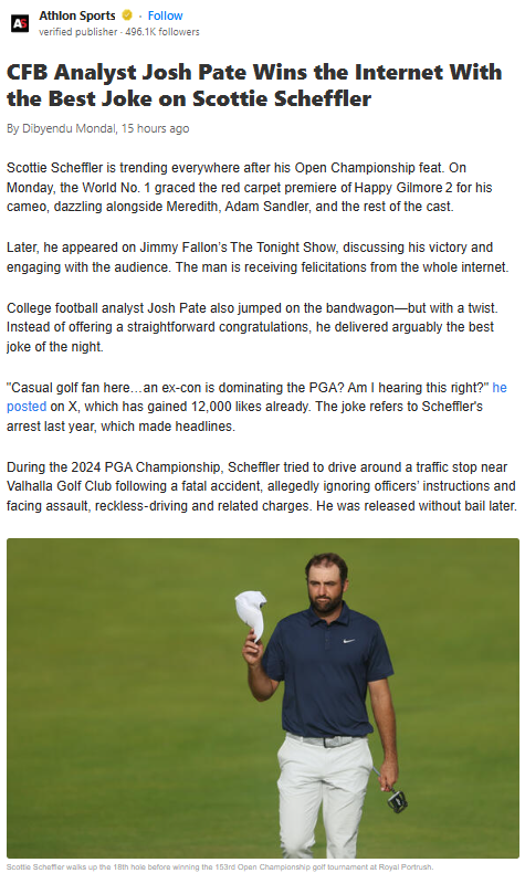 Golf’s Wildest Plot Twist: Scheffler’s Redemption