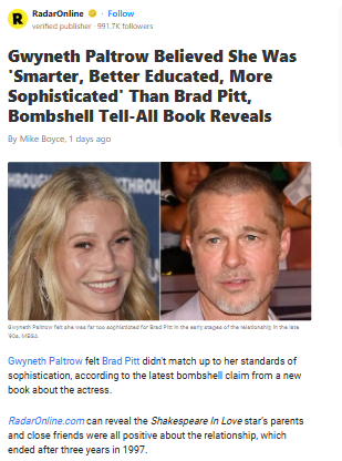 Gwyneth’s Savage Brad Pitt Shade 😳