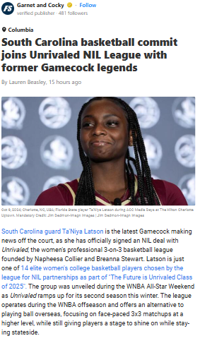 Latson Joins Unrivaled: Gamecock Legacy Grows