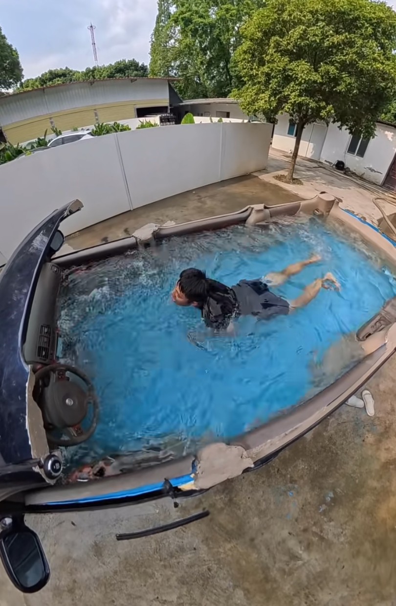All because his wife wanted to go for a swim 🤯
