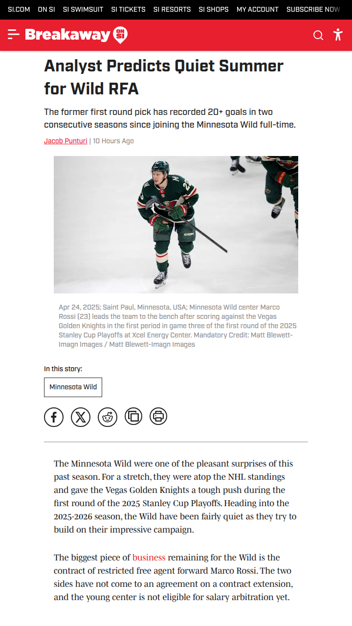 Will Rossi Stay Wild or Get Offer-Sheeted?