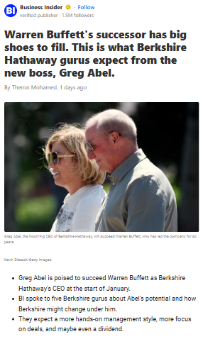 Buffett Out, Abel In: What Changes?