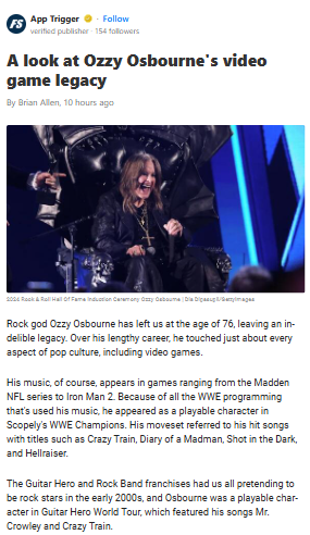 Did Ozzy Osbourne Change Gaming Forever?