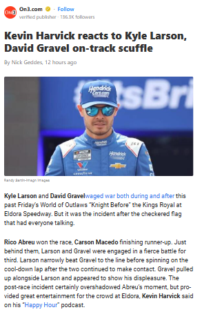 Larson vs. Gravel: Eldora Sparks Fly!