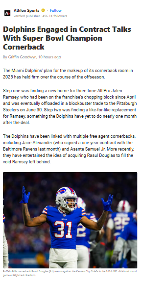 Fins Eye Rasul Douglas After Ramsey Trade