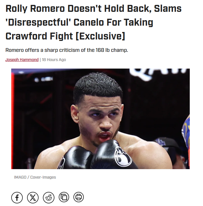 Rolly Calls Out Canelo’s ‘Cherry-Picking’