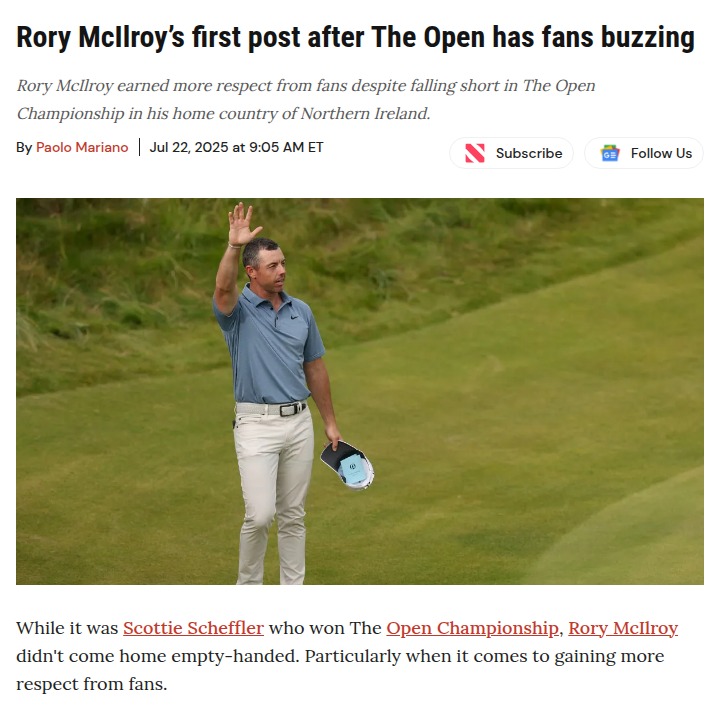 Rory’s Homecoming: Fans Still Roaring