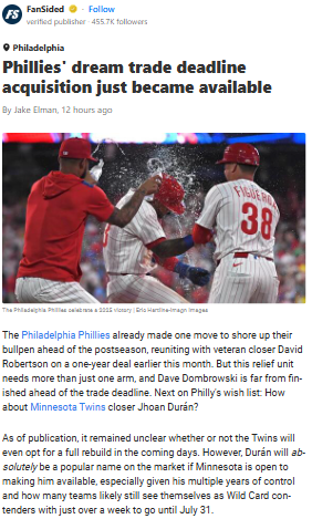 Should the Phils Go All-In for Durán?