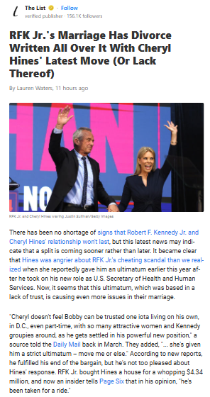 RFK Jr. & Cheryl Hines: Trouble in Paradise?