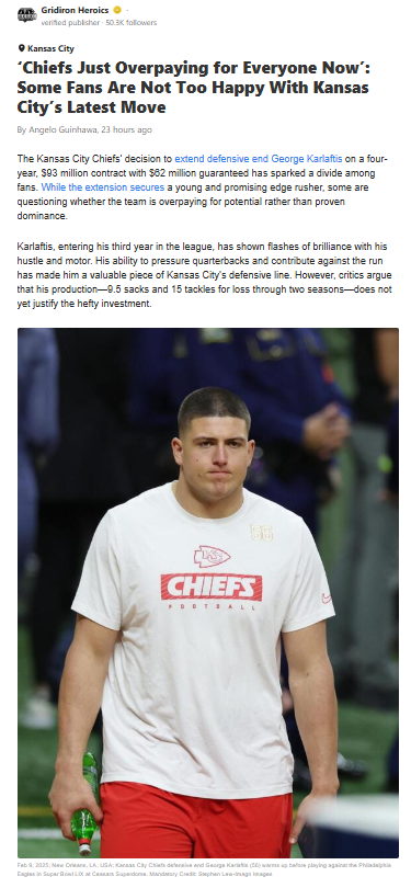 Karlaftis Cashes In—Smart Move or Chiefs Gamble?
