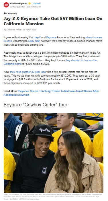 Jay-Z & Bey’s $310K/Month Mortgage Move?!