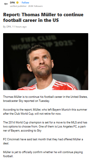 Müller Eyes MLS: LA or Cincy Next for Der Raumdeuter?