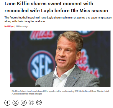 Kiffin Family Reunion Boosts Rebel Hopes