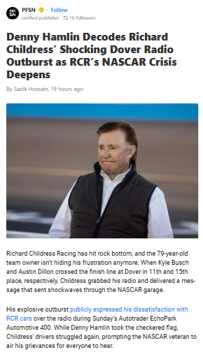 RCR Meltdown: Childress’ Radio Rant Explained