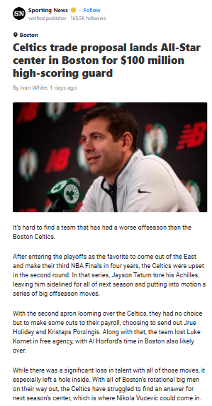 Could Vooch Fill Boston’s Big Man Void?