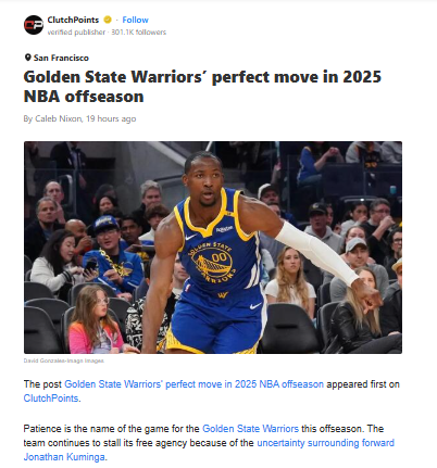 Should the Dubs Trade Kuminga for a Center?