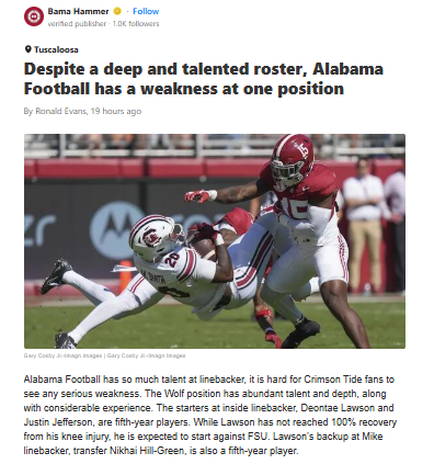 Who Will Step Up at Bama’s Sting Spot?