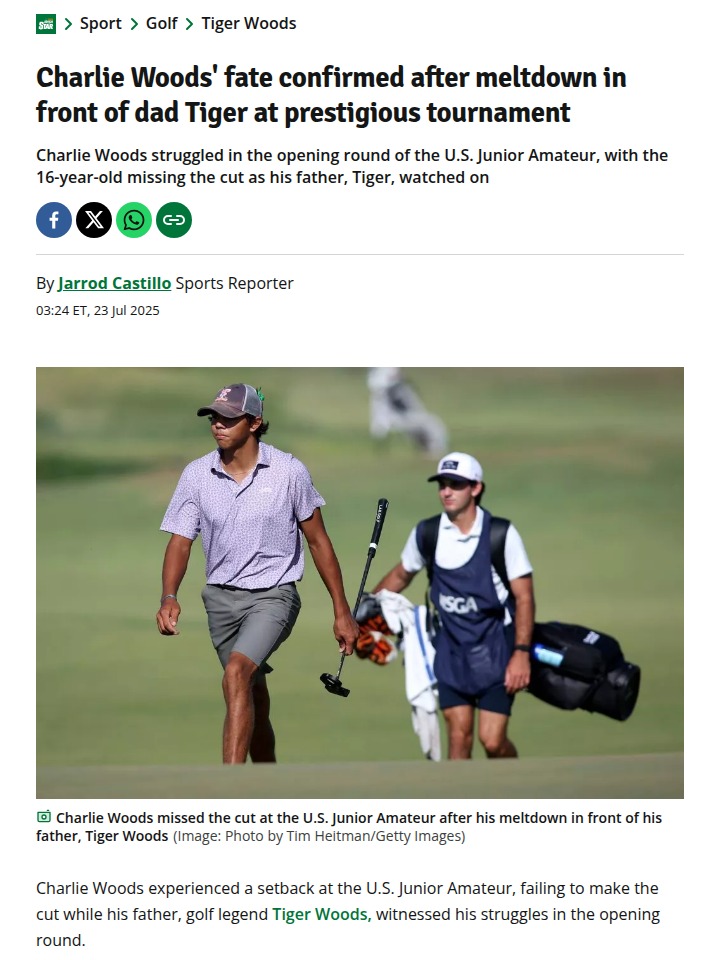 Charlie Woods Faces the Pressure at U.S. Junior