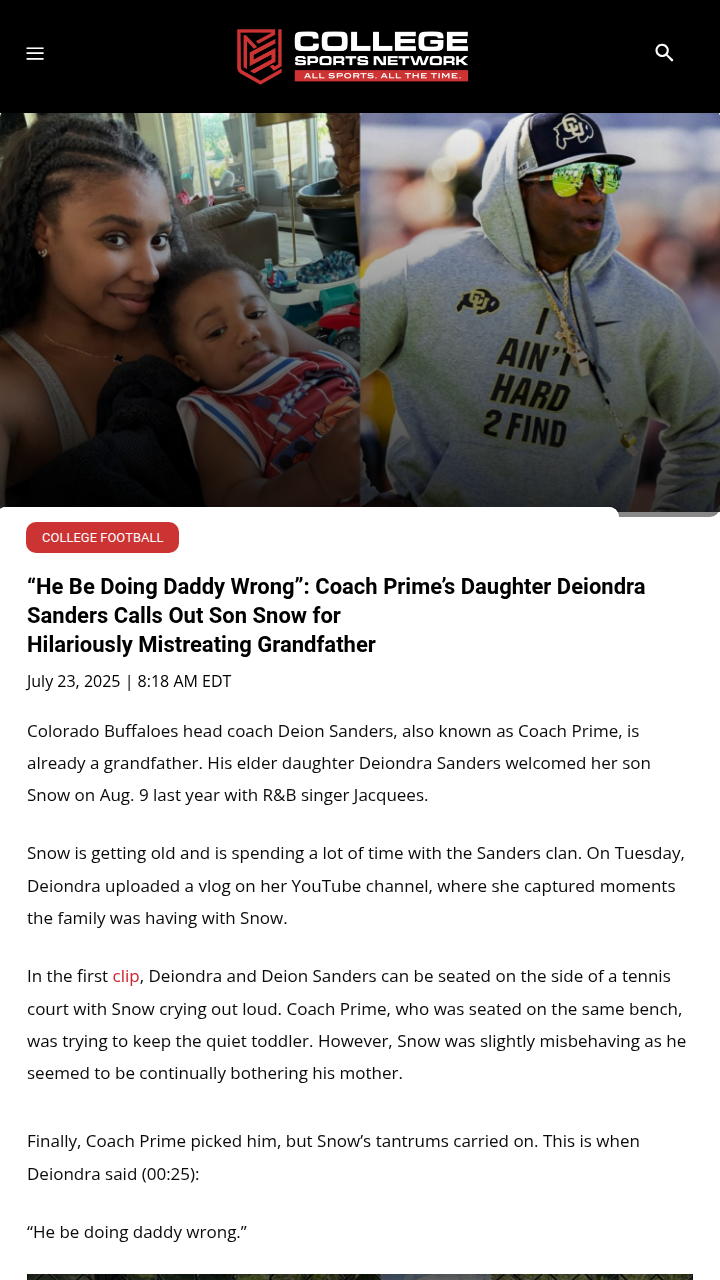 Coach Prime’s Grandpa Struggles Go Viral