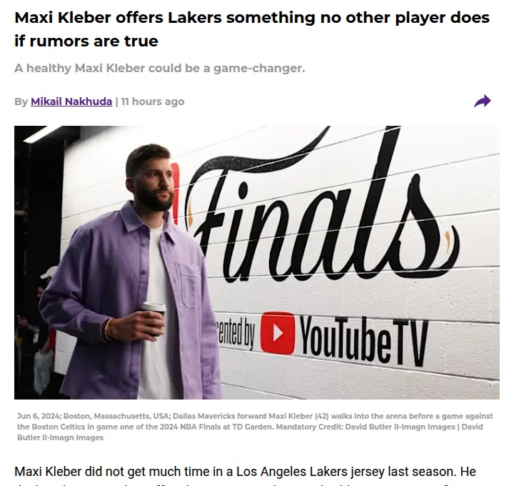 Kleber: Lakers’ Secret Weapon This Season?