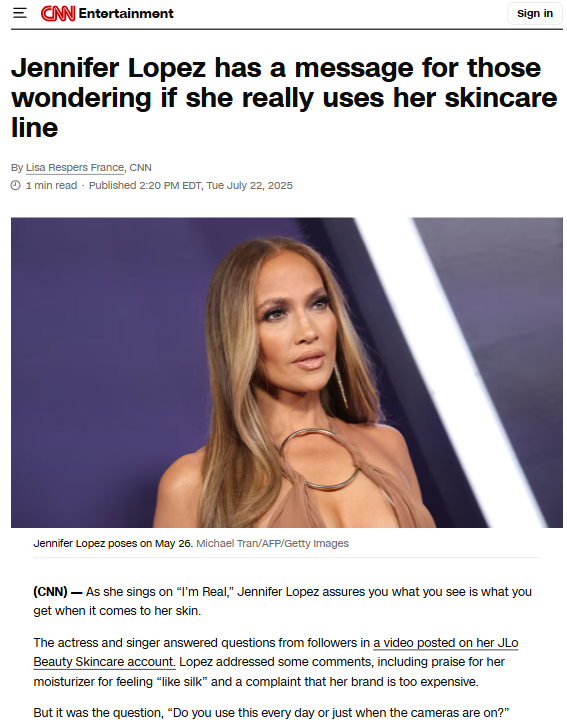 J.Lo Spills on Her Skincare Secrets