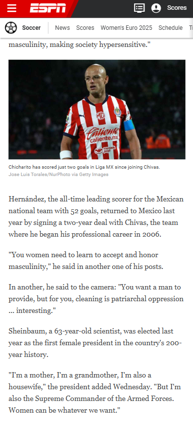 Chicharito’s Comments Spark Major Backlash