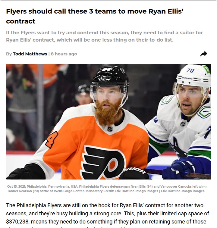 Should the Flyers Dump Ellis’ Deal Now?