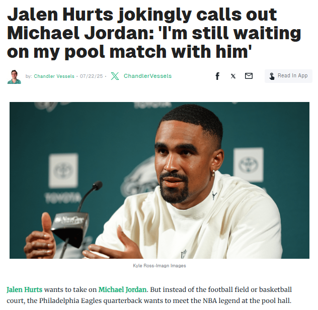 Hurts Challenges MJ to a Pool Showdown!